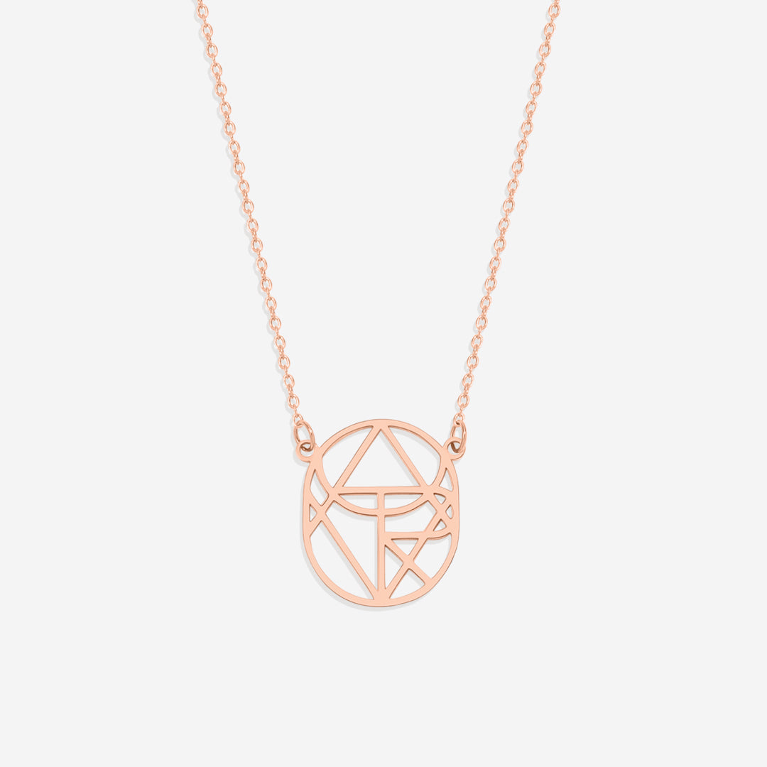 Collana con nome monogramma minimalista circolare