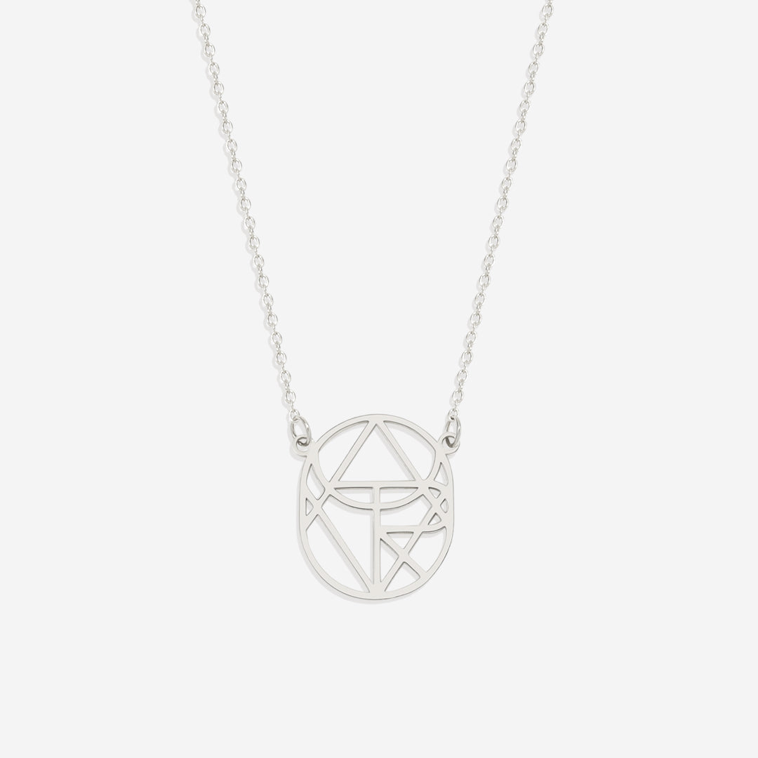 Collana con nome monogramma minimalista circolare