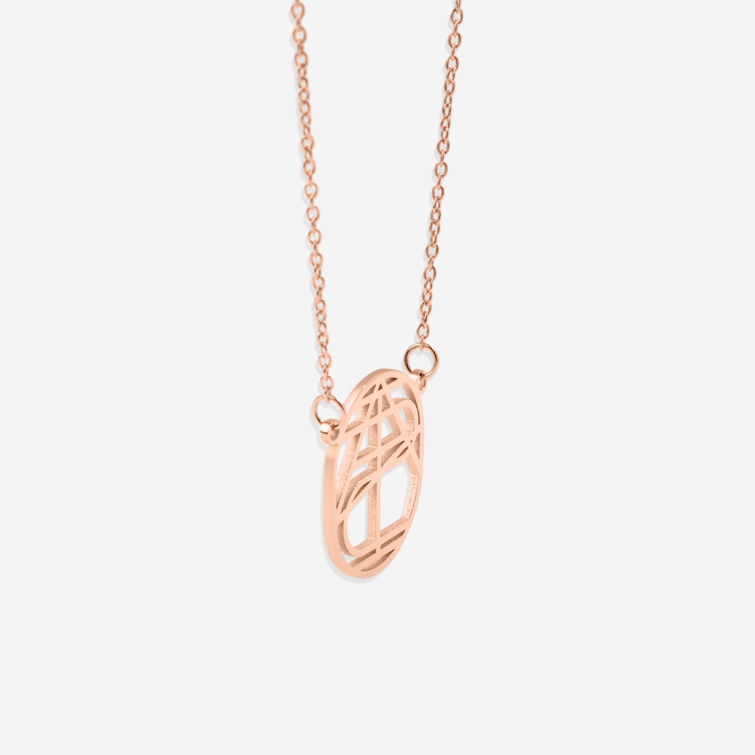 Collana con nome monogramma minimalista circolare