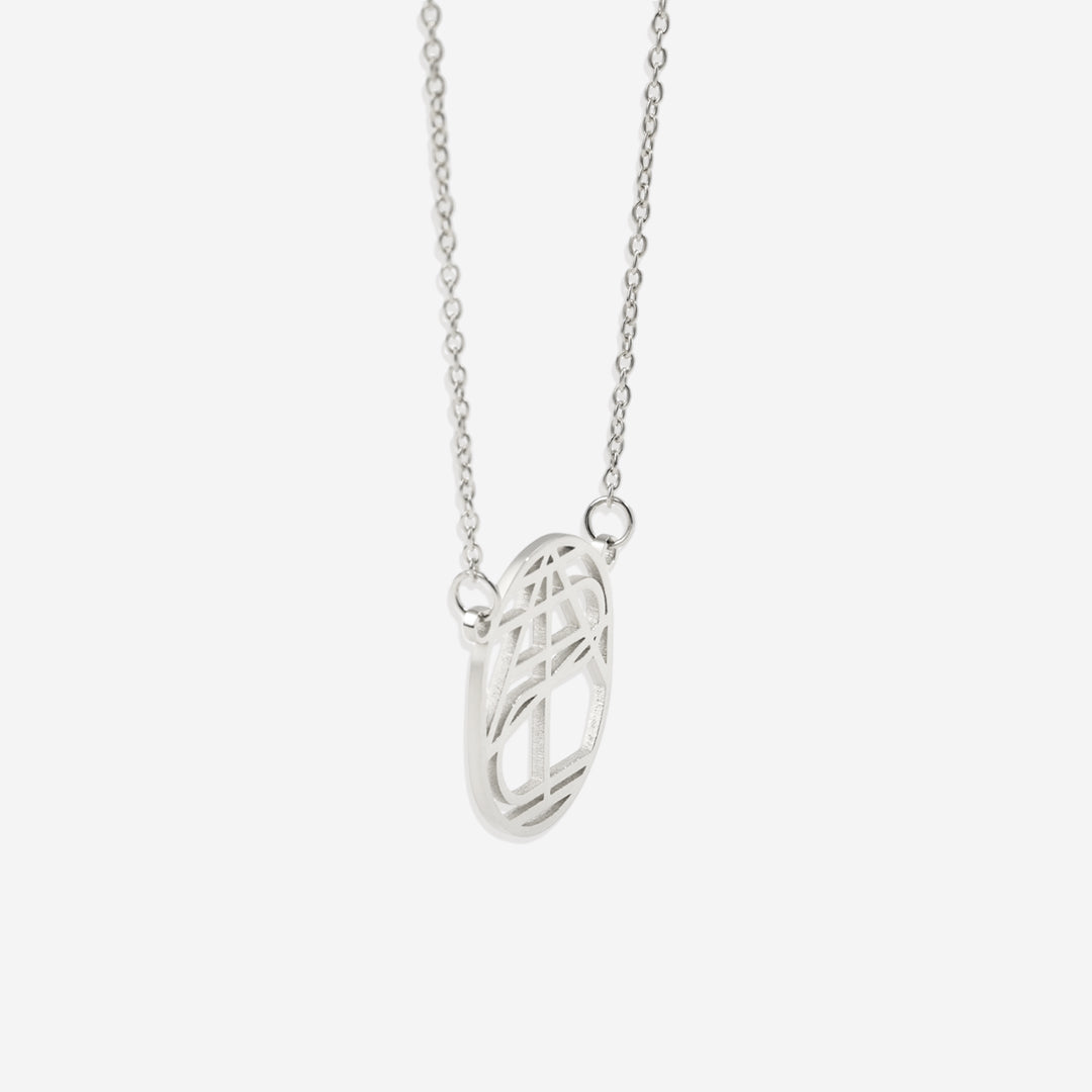 Collana con nome monogramma minimalista circolare