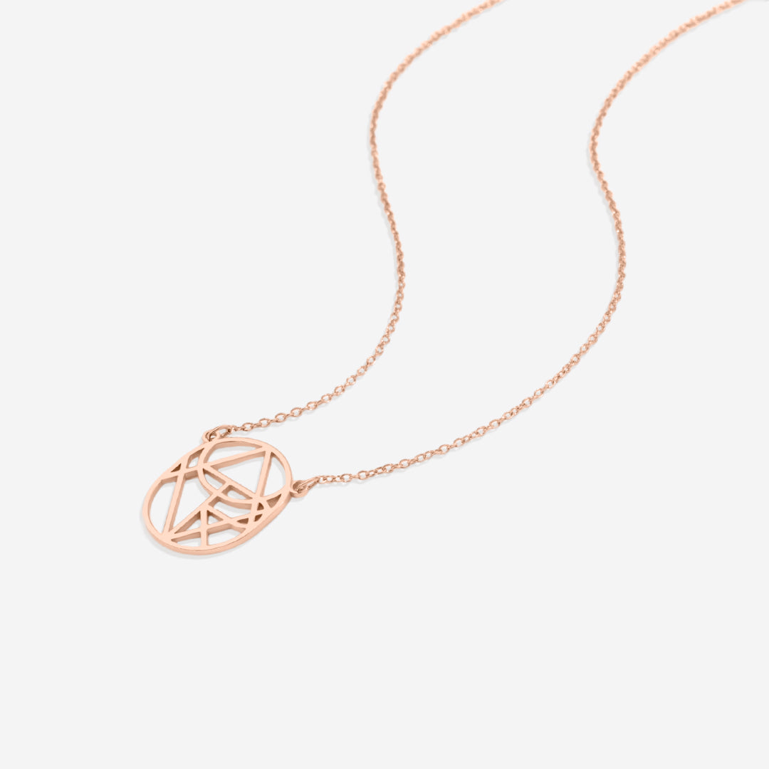Collana con nome monogramma minimalista circolare