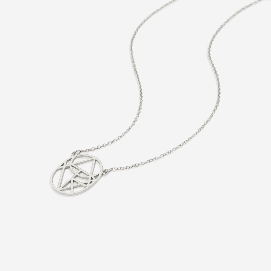 Collana con nome monogramma minimalista circolare