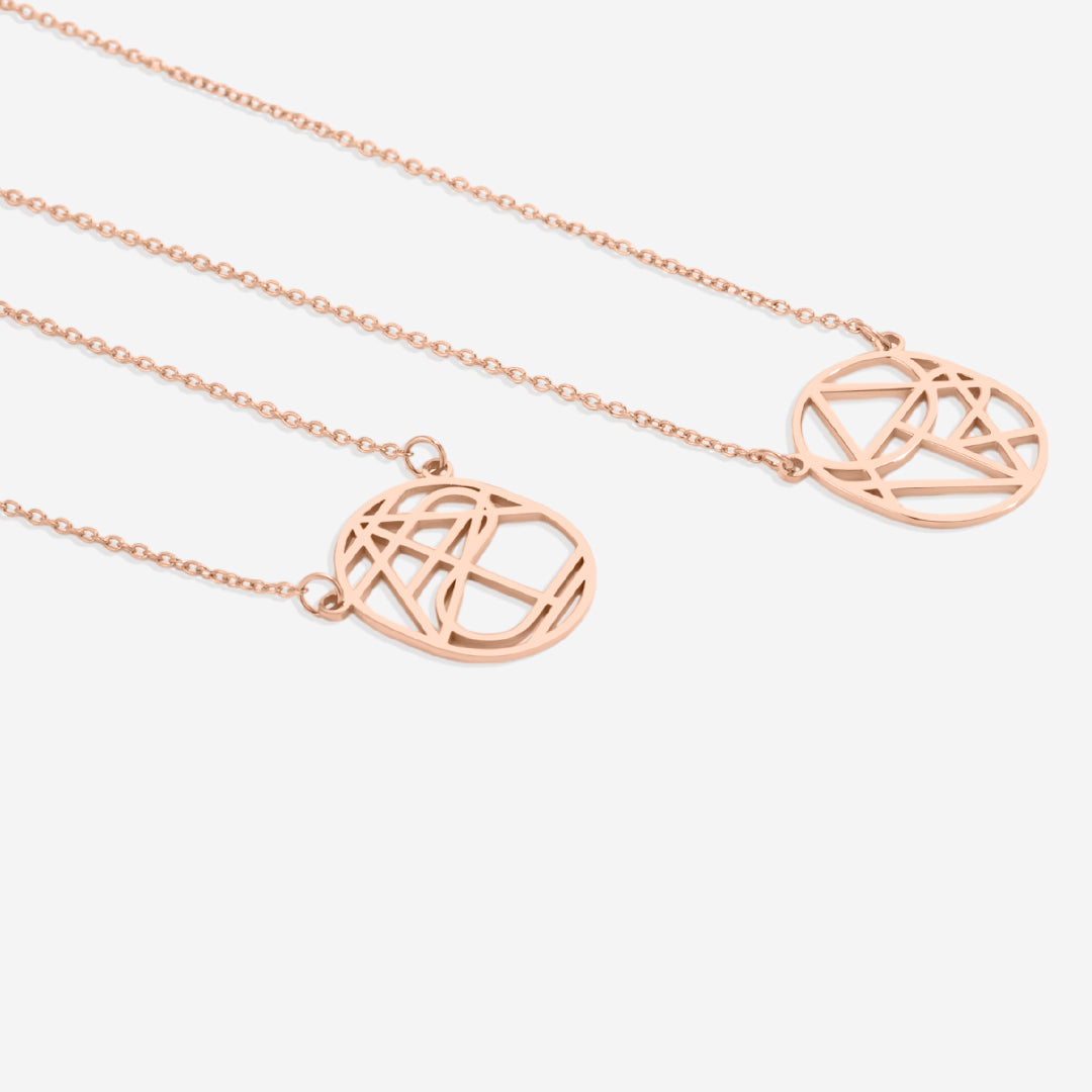 Collana con nome monogramma minimalista circolare