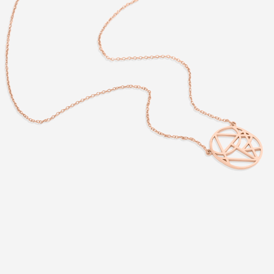 Collana con nome monogramma minimalista circolare