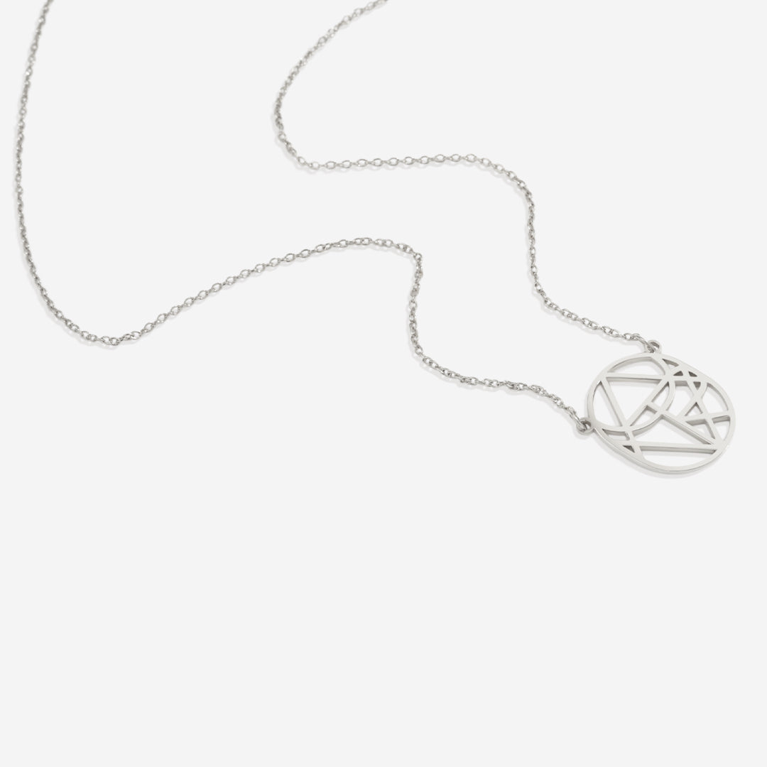 Collana con nome monogramma minimalista circolare