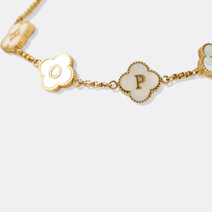 Bracciale con nome personalizzato a quadrifoglio