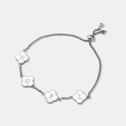 Bracciale con nome personalizzato a quadrifoglio