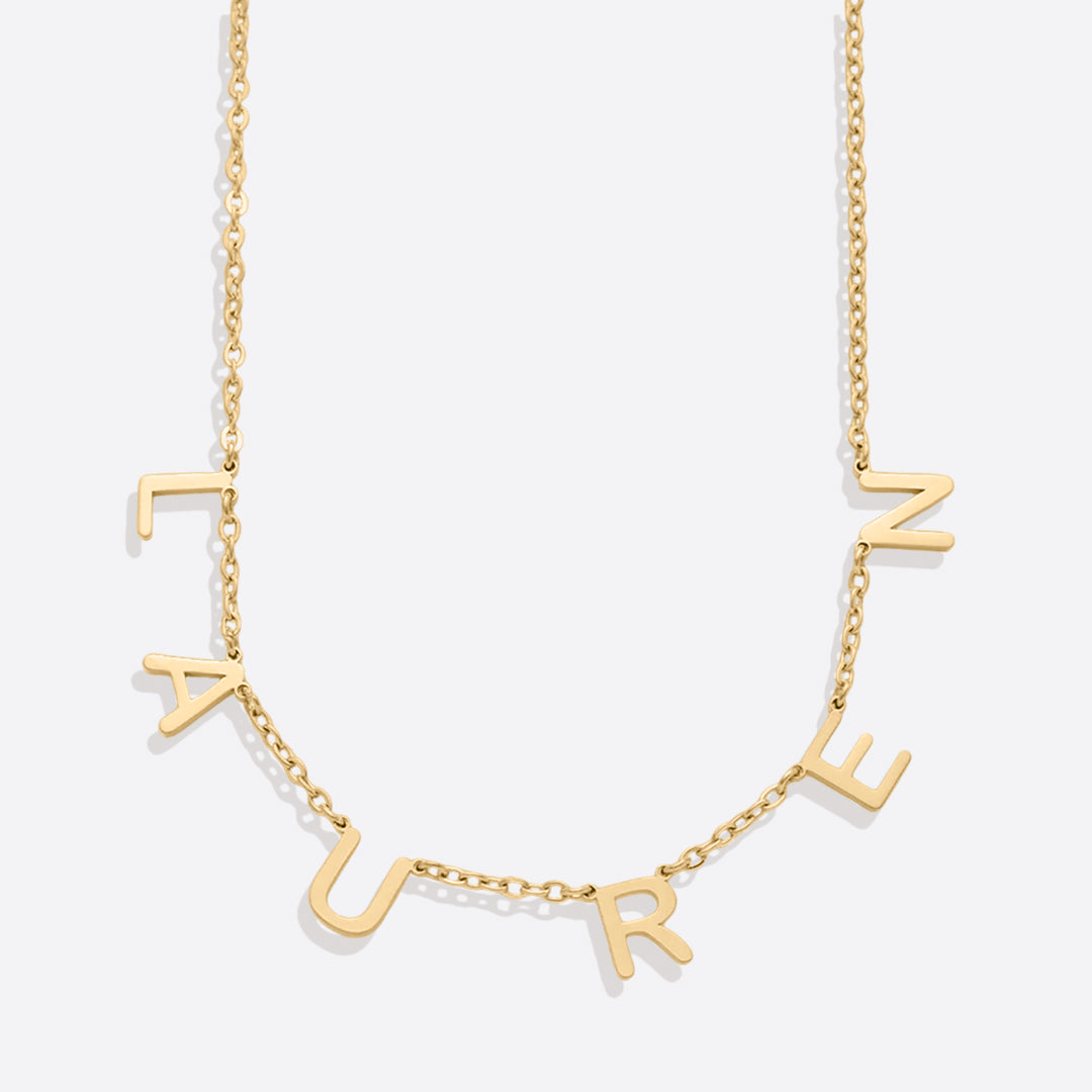 Collana con nome e lettera personalizzata