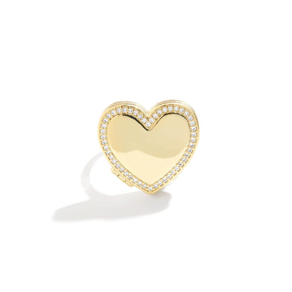 Anello con medaglione a cuore personalizzato