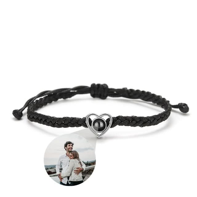 Bracciale con cuore con foto regolabile