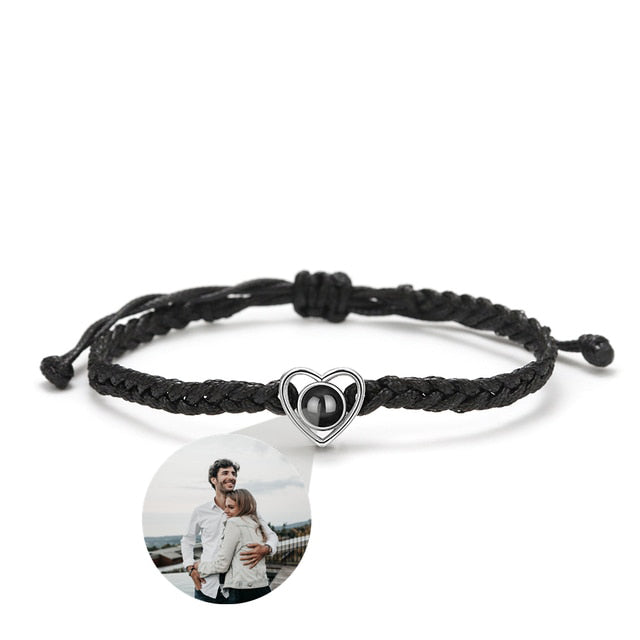 Bracciale con cuore con foto regolabile