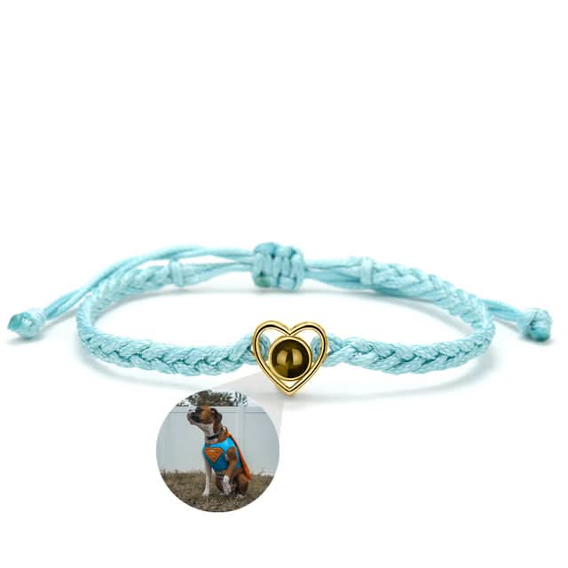 Bracciale con cuore con foto regolabile