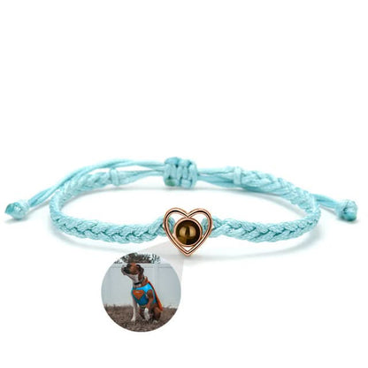 Bracciale con cuore con foto regolabile