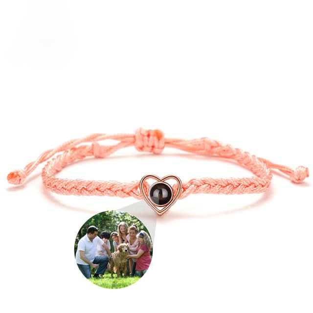 Bracciale con cuore con foto regolabile