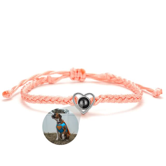 Bracciale con cuore con foto regolabile
