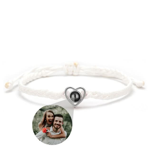 Bracciale con cuore con foto regolabile