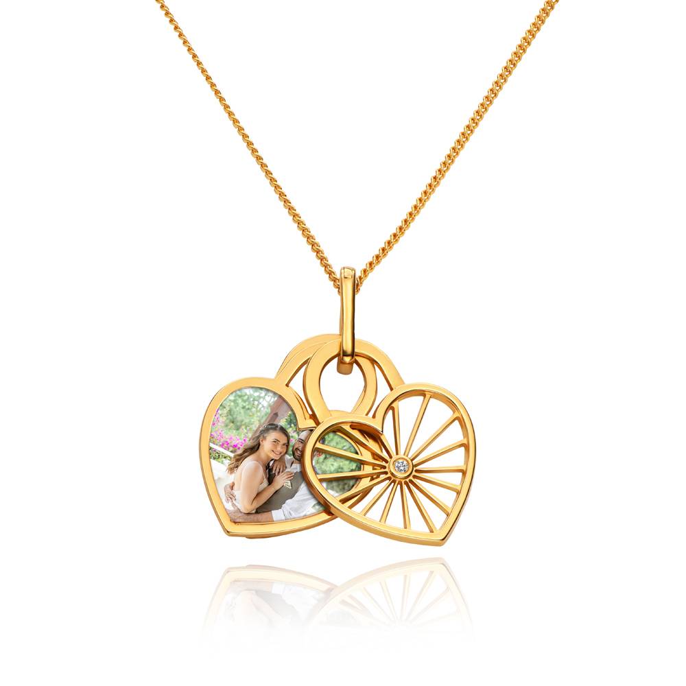 Amorette - Collana con ciondolo fotografico in argento sterling e diamanti