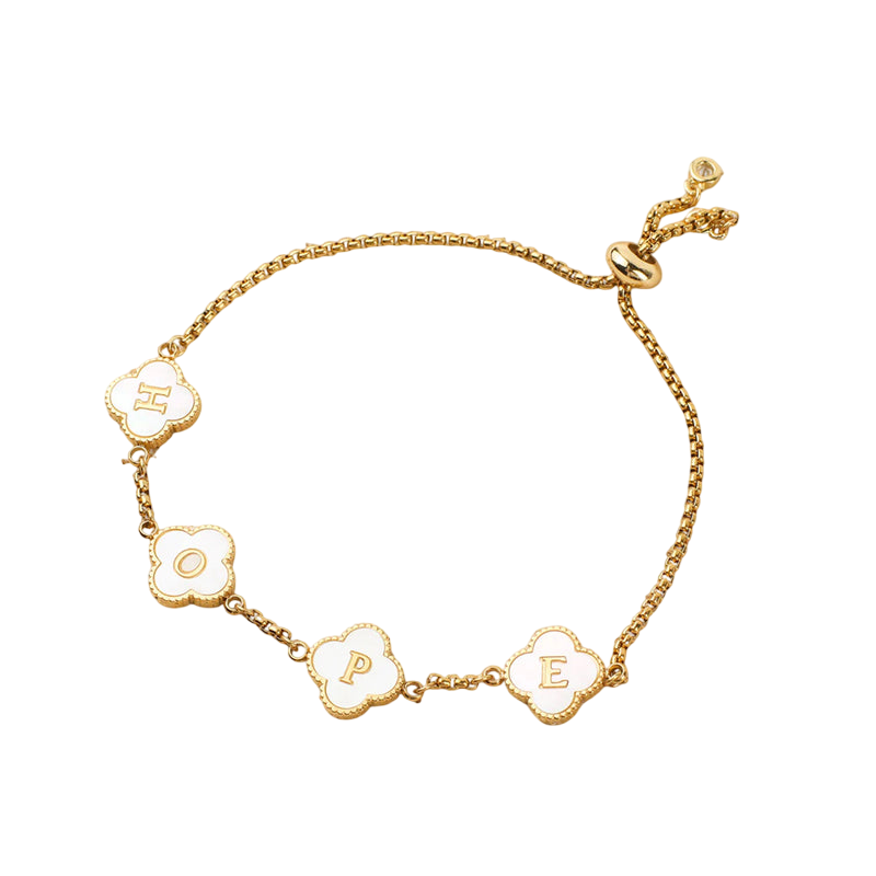 Bracciale personalizzato con nome a trifoglio