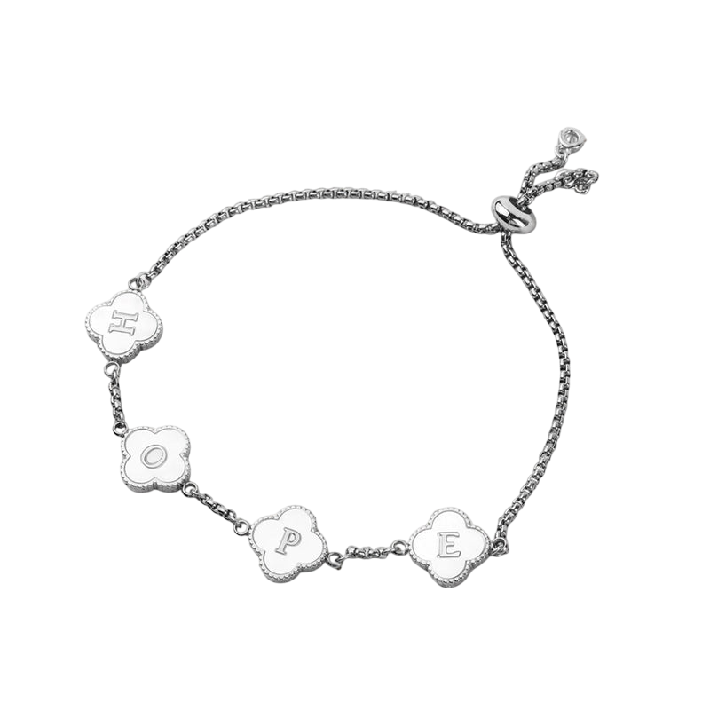 Bracciale personalizzato con nome a trifoglio