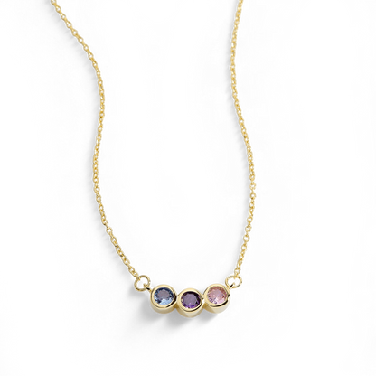 Collana Delicata con Pietre di Nascita della Famiglia