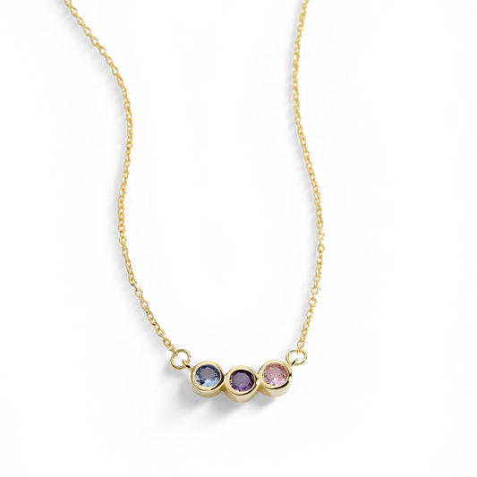 Collana Delicata con Pietre di Nascita della Famiglia