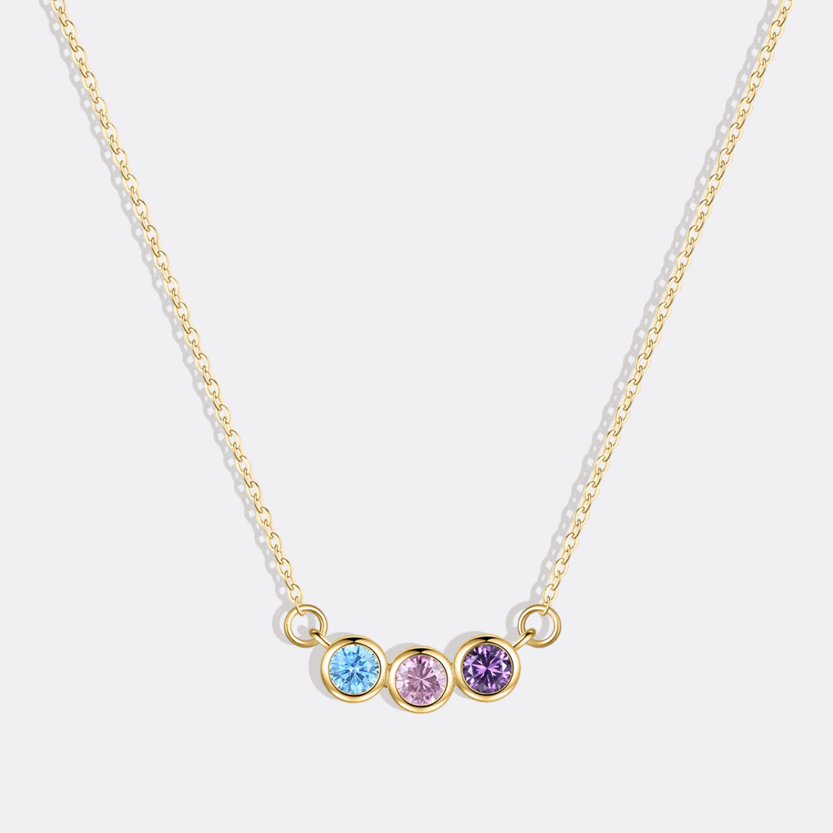 Collana Delicata con Pietre di Nascita della Famiglia