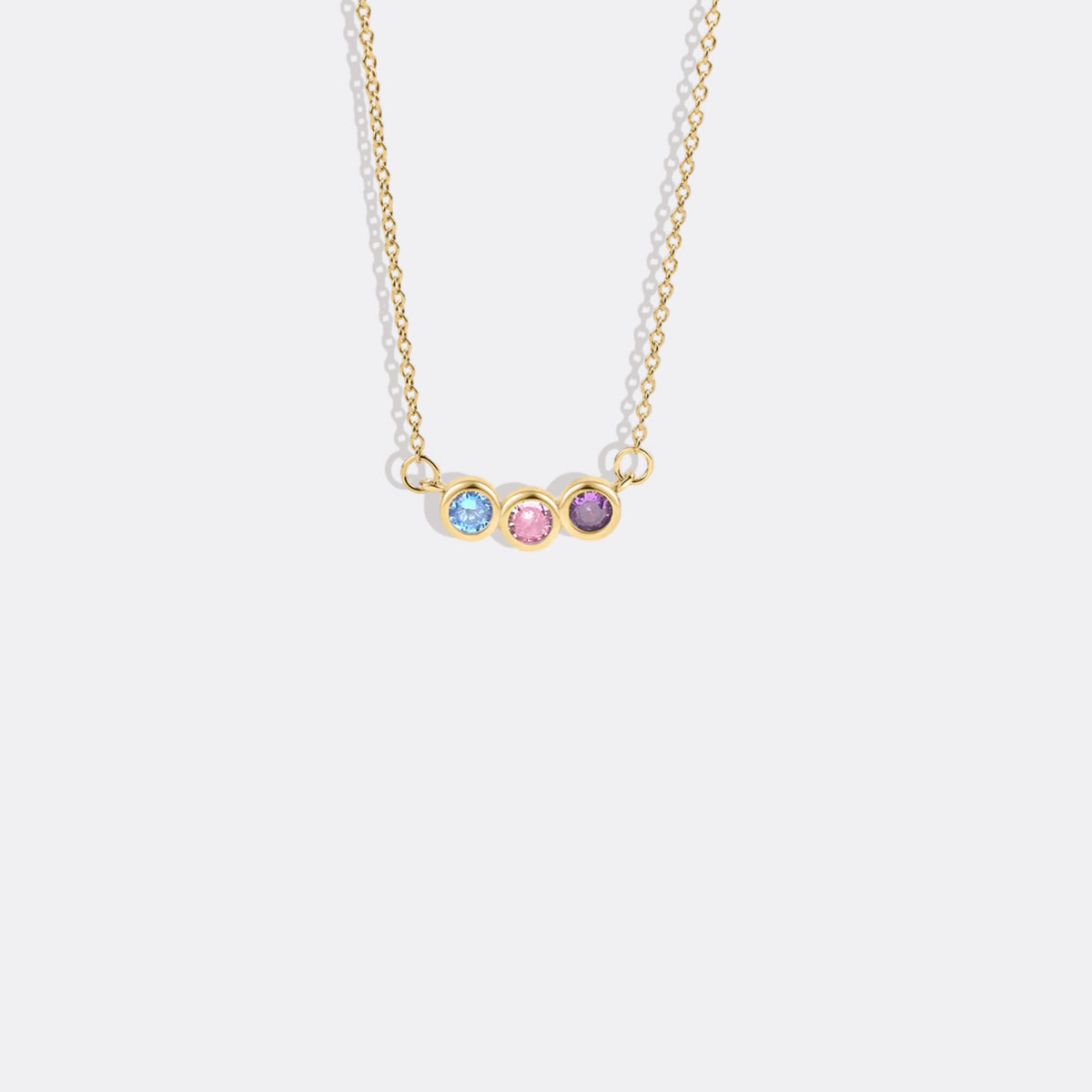 Collana Delicata con Pietre di Nascita della Famiglia