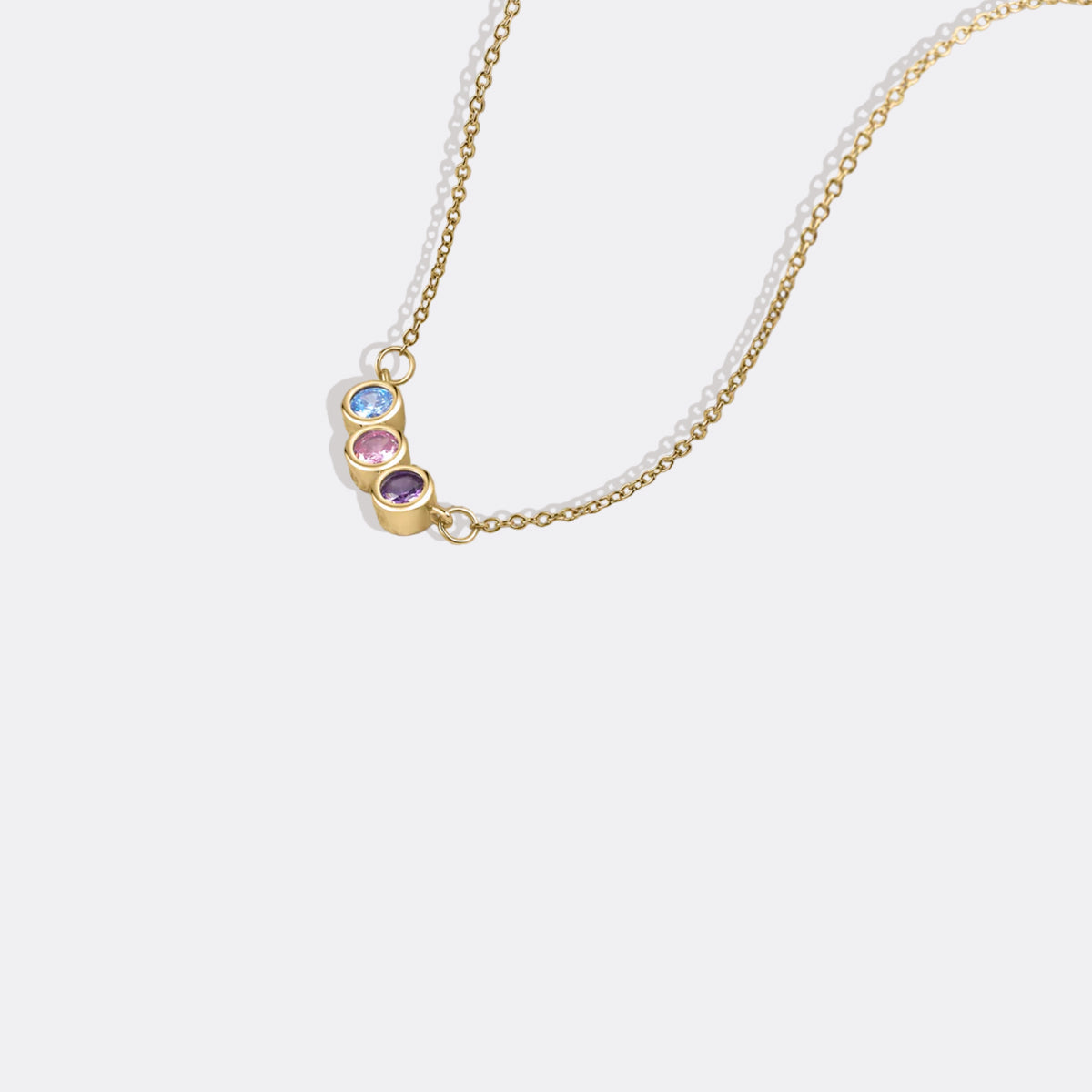 Collana Delicata con Pietre di Nascita della Famiglia