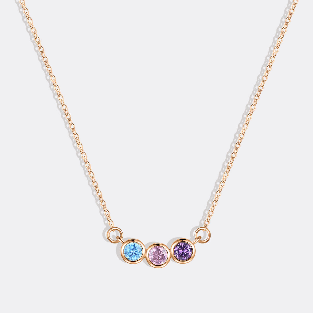 Collana Delicata con Pietre di Nascita della Famiglia