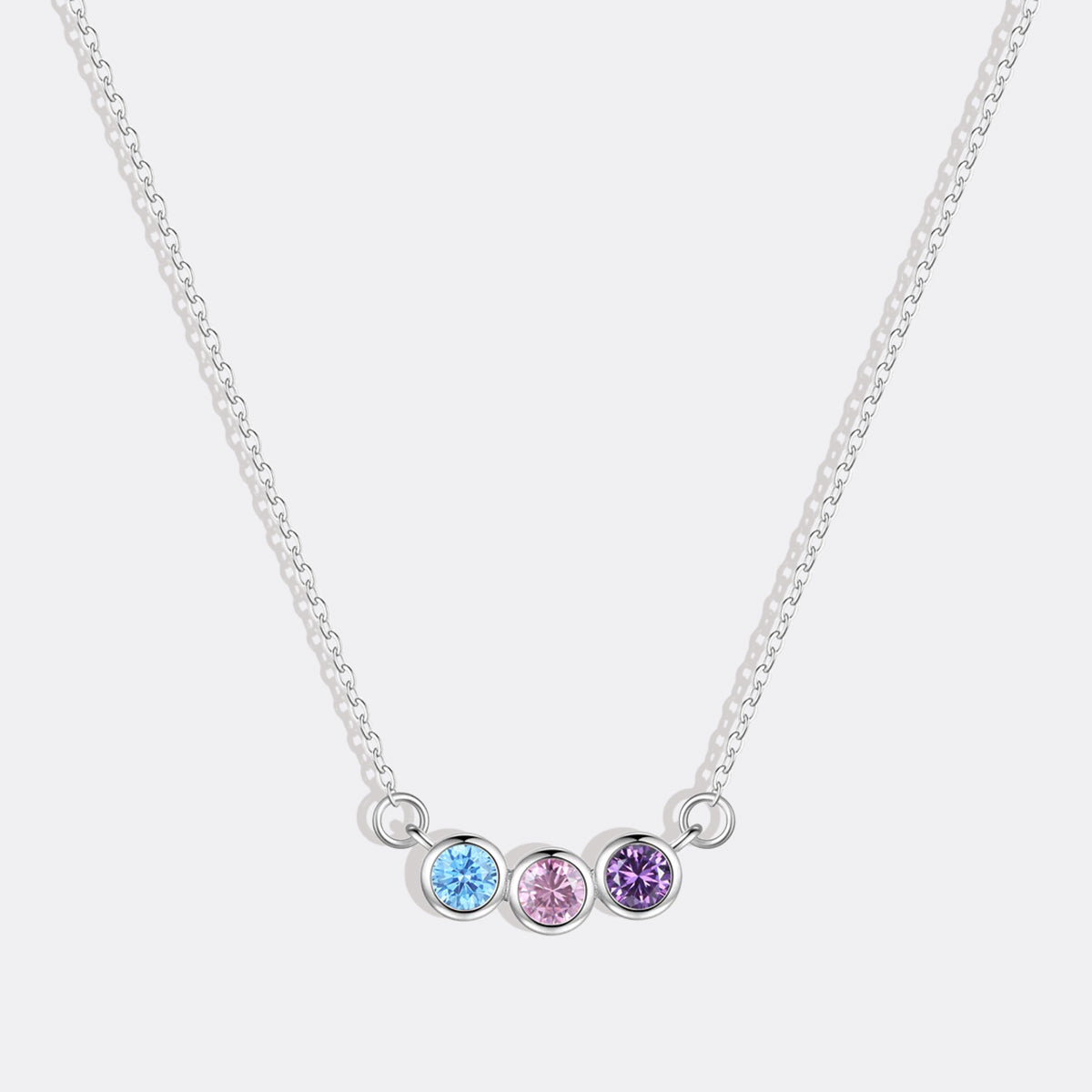 Collana Delicata con Pietre di Nascita della Famiglia