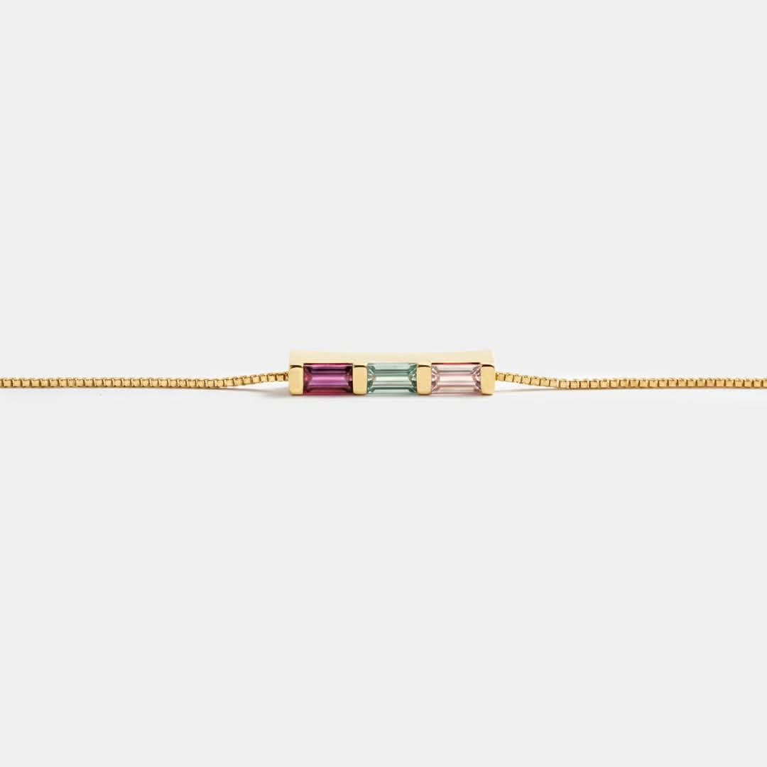 Bracciale Arcobaleno con Pietra di Nascita