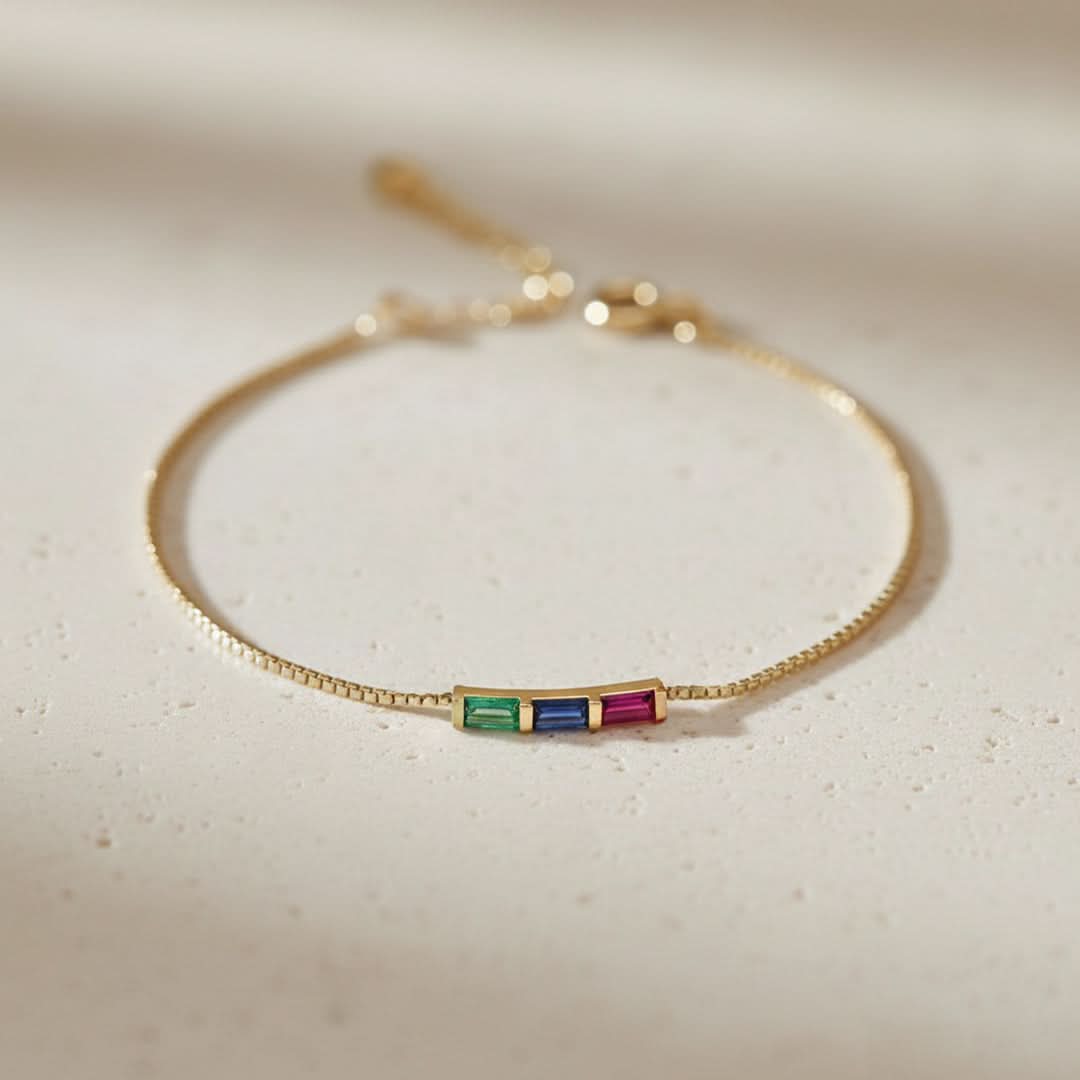 Bracciale Arcobaleno con Pietra di Nascita