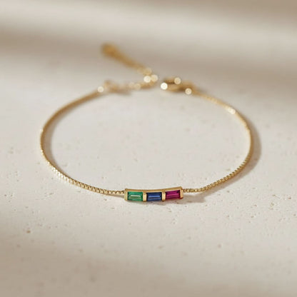 Bracciale Arcobaleno con Pietra di Nascita