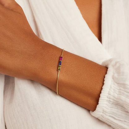 Bracciale Arcobaleno con Pietra di Nascita