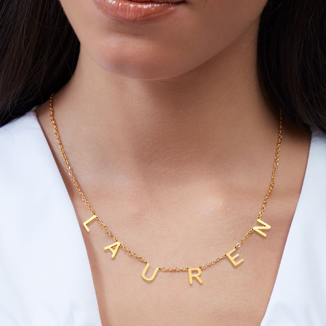 Collana con nome e lettera personalizzata
