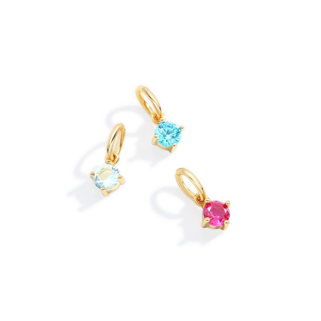 Charm con Pietra di Nascita Essenziale 4 mm