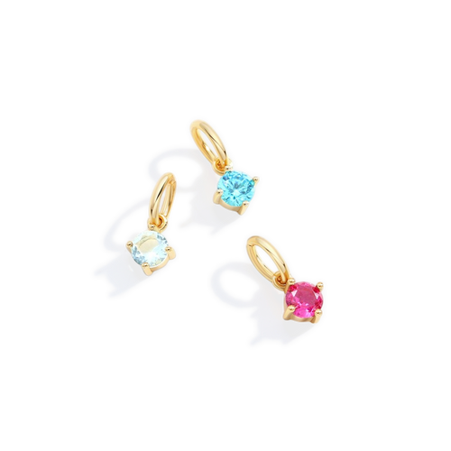 Charm con Pietra di Nascita Essenziale 4 mm