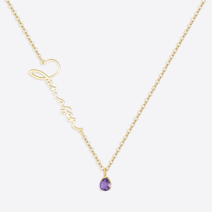 Handmade Birthstone Name Necklace