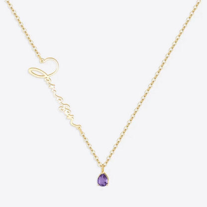 Handmade Birthstone Name Necklace