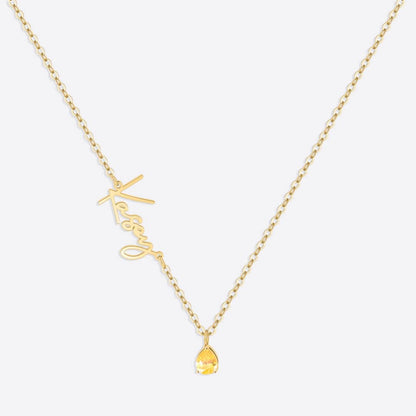 Handmade Birthstone Name Necklace
