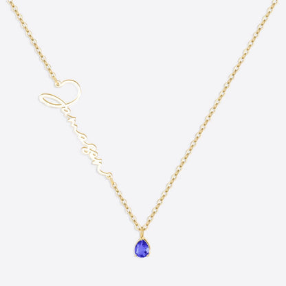 Handmade Birthstone Name Necklace