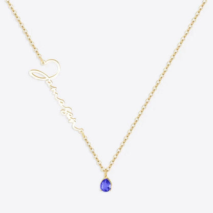 Handmade Birthstone Name Necklace