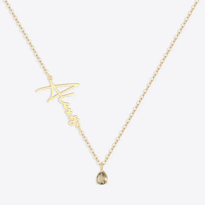 Handmade Birthstone Name Necklace