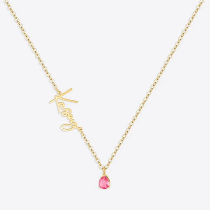 Handmade Birthstone Name Necklace