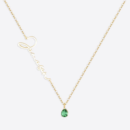 Handmade Birthstone Name Necklace