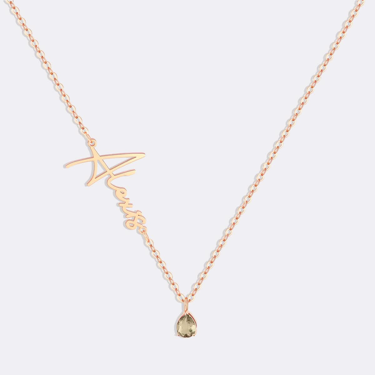 Handmade Birthstone Name Necklace
