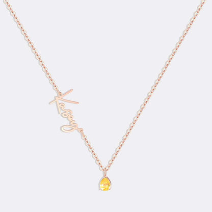 Handmade Birthstone Name Necklace