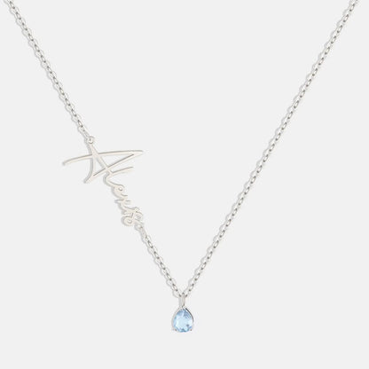 Handmade Birthstone Name Necklace