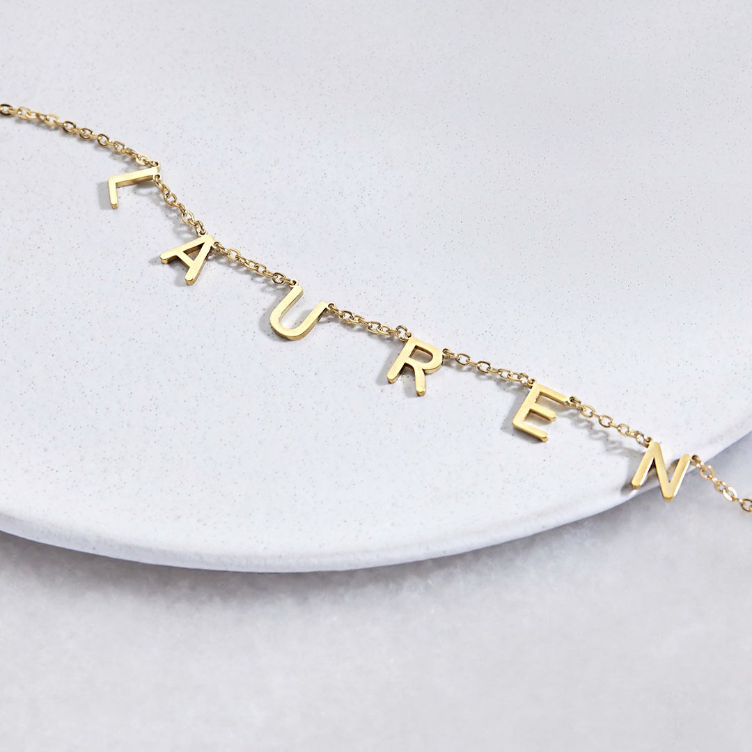 Collana con nome e lettera personalizzata
