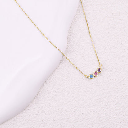Collana Delicata con Pietre di Nascita della Famiglia